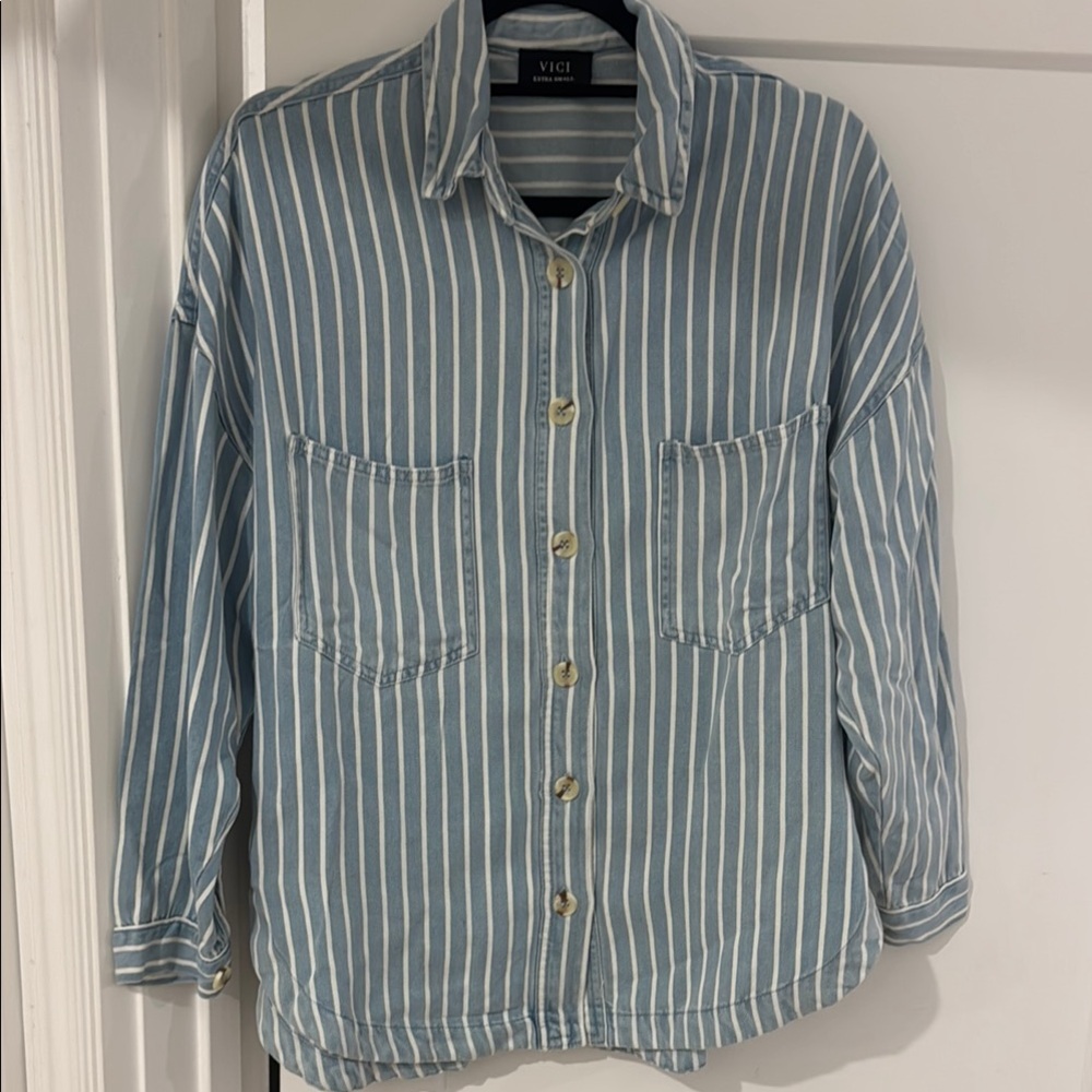 Vici Blue Striped Men's Jacket